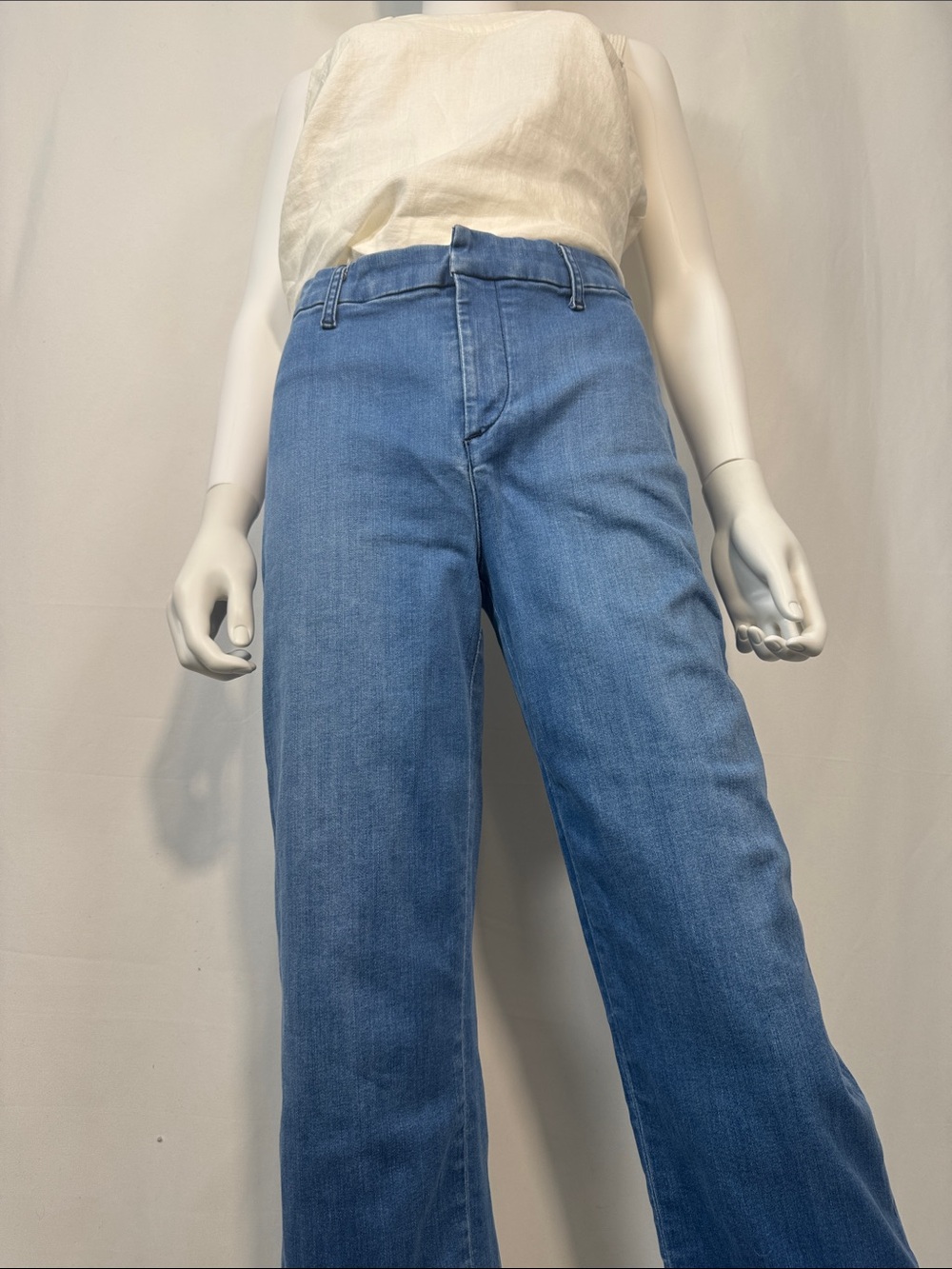 Frank & Eileen Kinsale High Rise Performance Denim Crop Pants Size 6 Raw Hem 25” - Picture 5 of 12